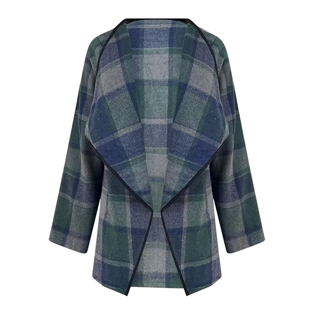 Cardigan Sweaters for Women Plaid Shawl Collar Shacket Flannel Shirt Jacket Open Front Cardigans Lightweight Jackets