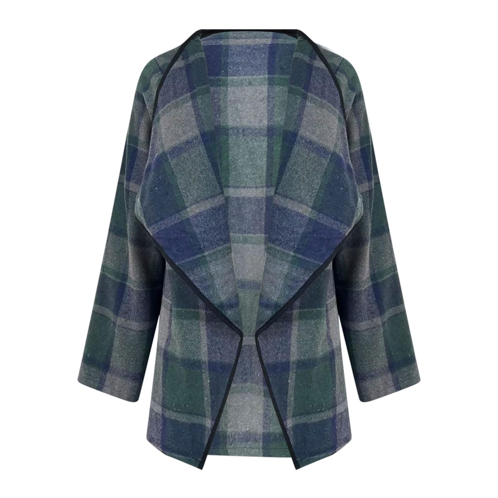 Cardigan Sweaters for Women Plaid Shawl Collar Shacket Flannel Shirt Jacket Open Front Cardigans Lightweight Jackets