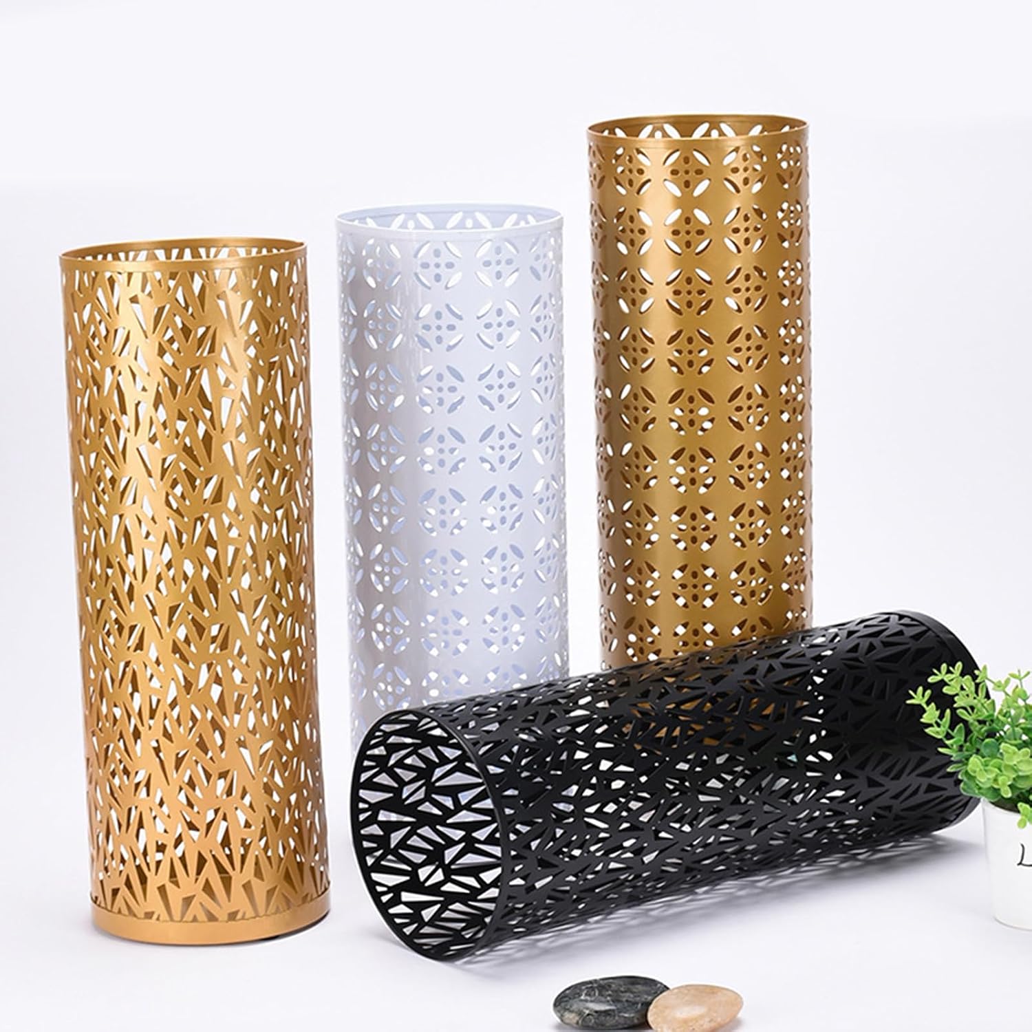Duty Umbrella Stand Holder Bin with Rustproof Metallic Coating for Entryway Umbrella Walking Stick Organization Holder for Home Entryway