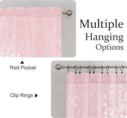 Miniatura 3 de OVZME 2 paneles de cortinas traslúcidas de gasa negra de 72 pulgadas de largo para dormitorio, bolsillo doble para barra, tela ligera y