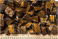 Vista 5 de GEMHUB Piedras en bruto de grado AAA de ojo de tigre dorado de Sudáfrica, cristales naturales crudos a granel para rodar, cabbing, corte, lapidario