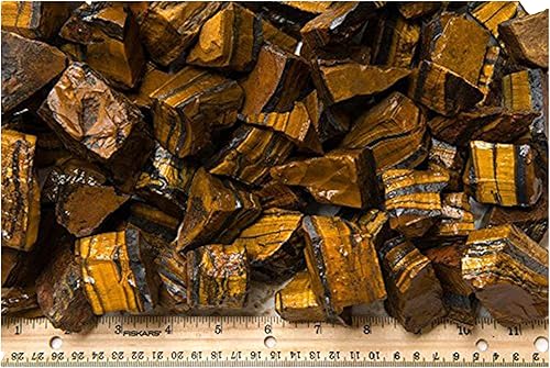 Miniatura 5 de GEMHUB Piedras en bruto de grado AAA de ojo de tigre dorado de Sudáfrica, cristales naturales crudos a granel para rodar, cabbing, corte, lapidario,