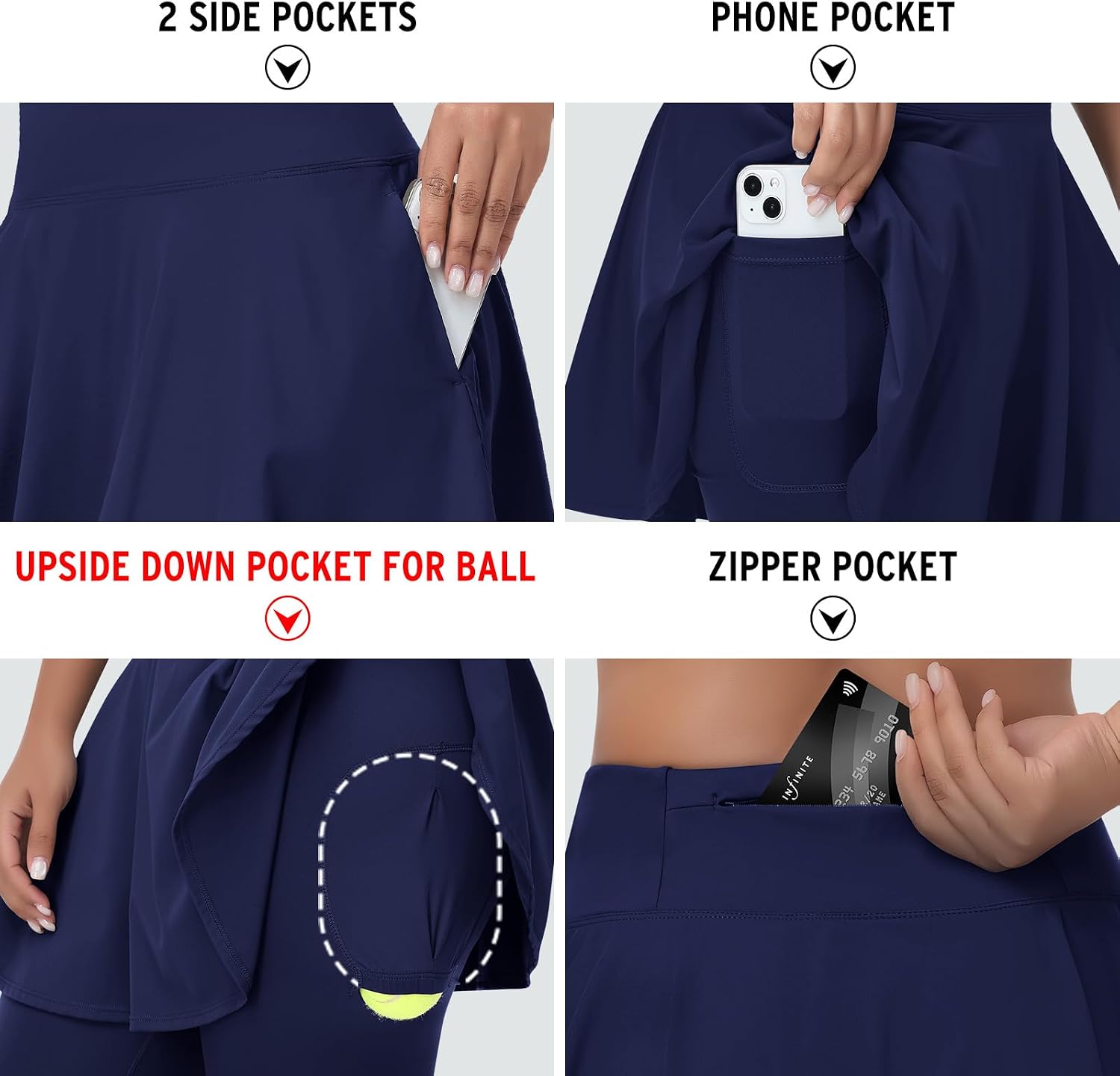 ANIVIVO Skirted Leggings for Women Athletic Skirt with Leggings Yoga Tennis Skirt with Pockets for Golf Pickleball