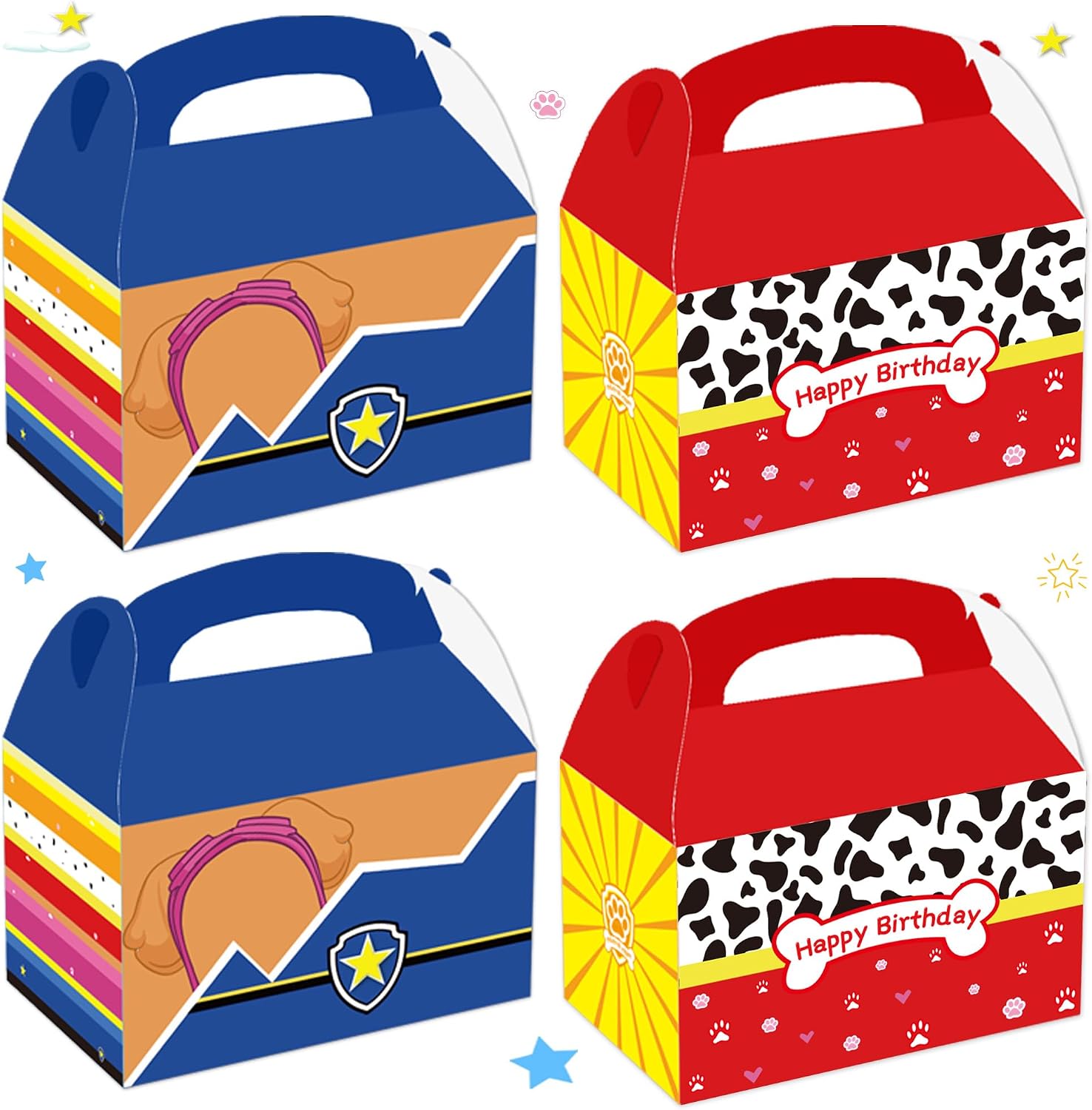 WEGYMER 16pcs Cartoon Dog Party Favor Boxes — Puppy Theme Birthday Party Supplies, Gift Goodie Bags for Kids