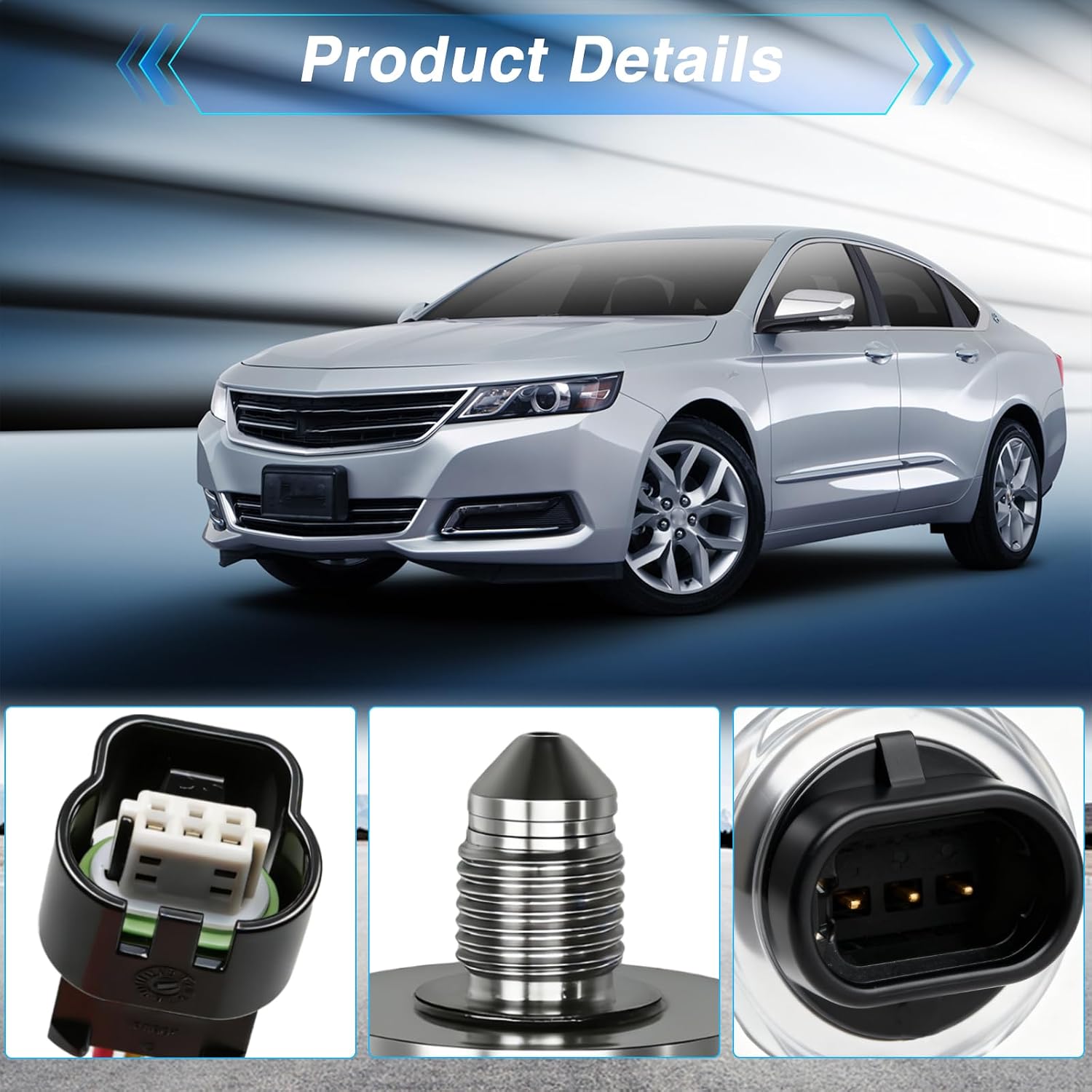 FUSCH Fuel Pressure Sensor Fuel Rail Pressure Regulator Compatible with Chevy Camaro Colorado Equinox Impala Orlando/GMC Canyon Terrain/Buick LaCrosse/Cadillac ATS 2011-2017 Replace#: 12635273 5PP11-4