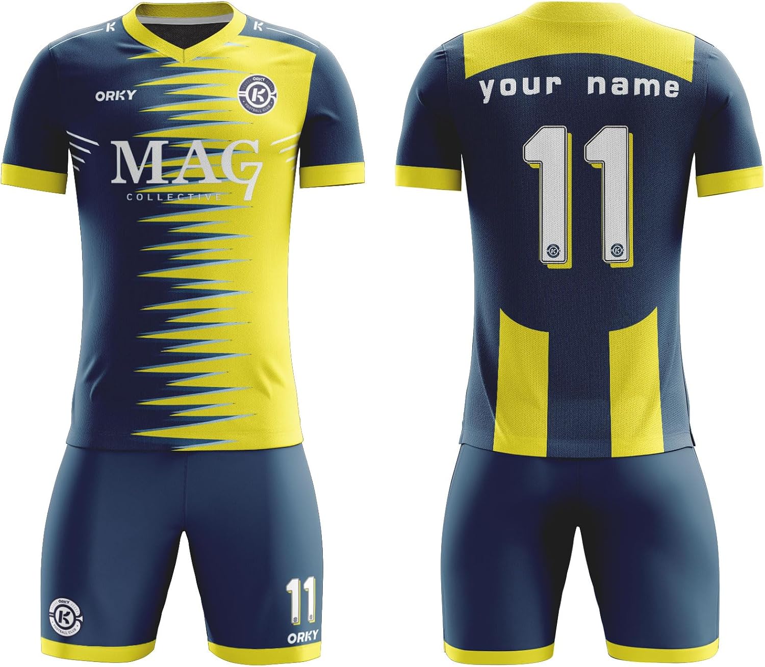 ORKY Customize Soccer Jersey with Short, Men Women Personalized Name Team Outfit, Custom Made Footbal Training Uniform