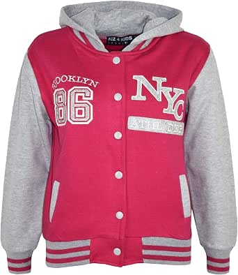 Henagehde Filles Manteau D'hiver Enfants Chaud Fourrure À Capuche imprimé/Solid Blouson éPais Fermetures éclair Manches Longue Manteau Migonne Mode Veste pour Âge 2-13 Ans