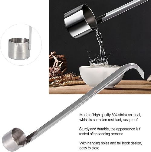 Miniatura 2 de Alvinlite Cucharón de acero inoxidable para vino, cucharas medidoras para verter cerveza, cucharón colgante para salsa con gancho (0.84 onzas)
