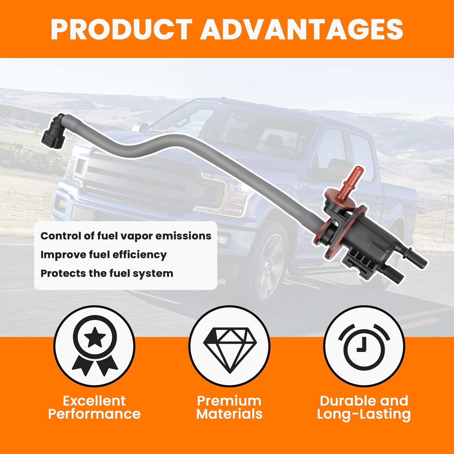Fuel Vapor Canister Purge Solenoid Control Valve Compatible with Ford F-150 2017-2020, Expedition 2018-2020, Lincoln Navigator 2018-2020 3.5L Replaces JL3Z-9B325-D HL34-9B325-AB JL34-9B325-AC