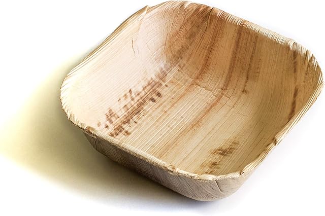 DISPOSABLE GREEN® | 12 CM Square DEEP Bowl | Pack of 25 | COMPOSTABLE, Biodegradable, Disposable Tableware, ECO Friendly | Stylish | Sturdy | 25 PCS
