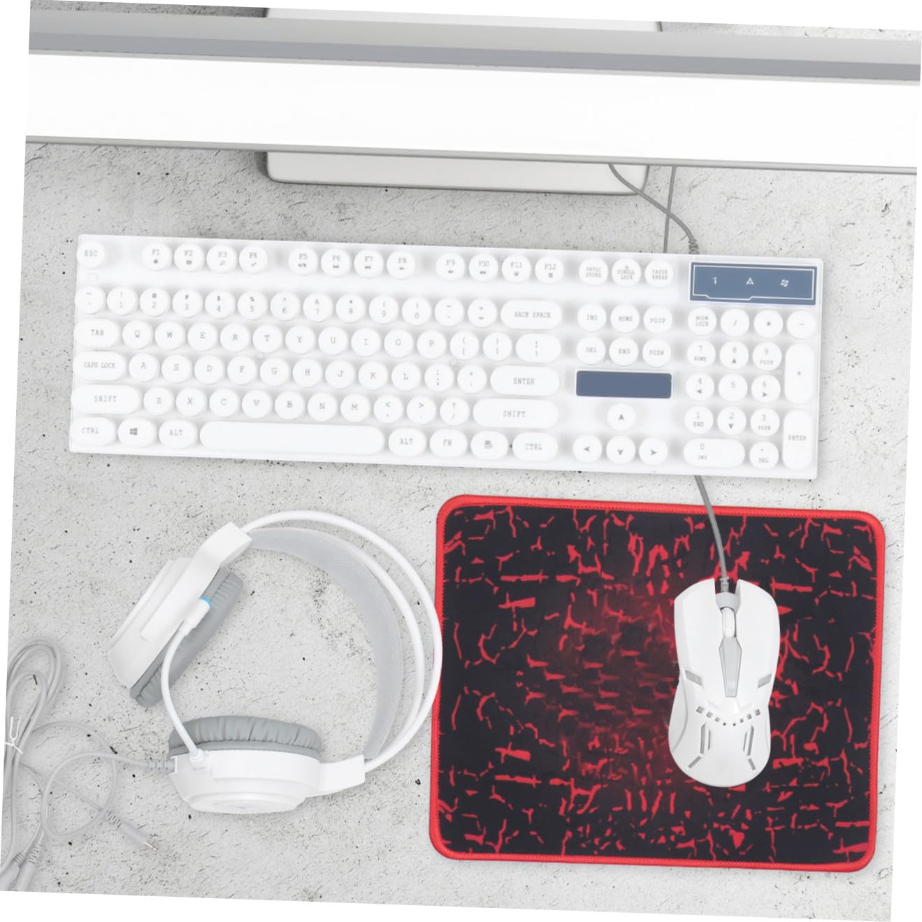 HOMSFOU Tastiera e Mouse Combo da Gioco Mouse Ergonomico Tastiera USB per Computer Tappetino per Gamer e Uso Professionale