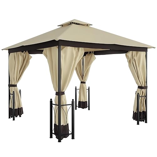 Outsunny 11' x 13' Patio Gazebo, Double Roof Outdoor Gazebo