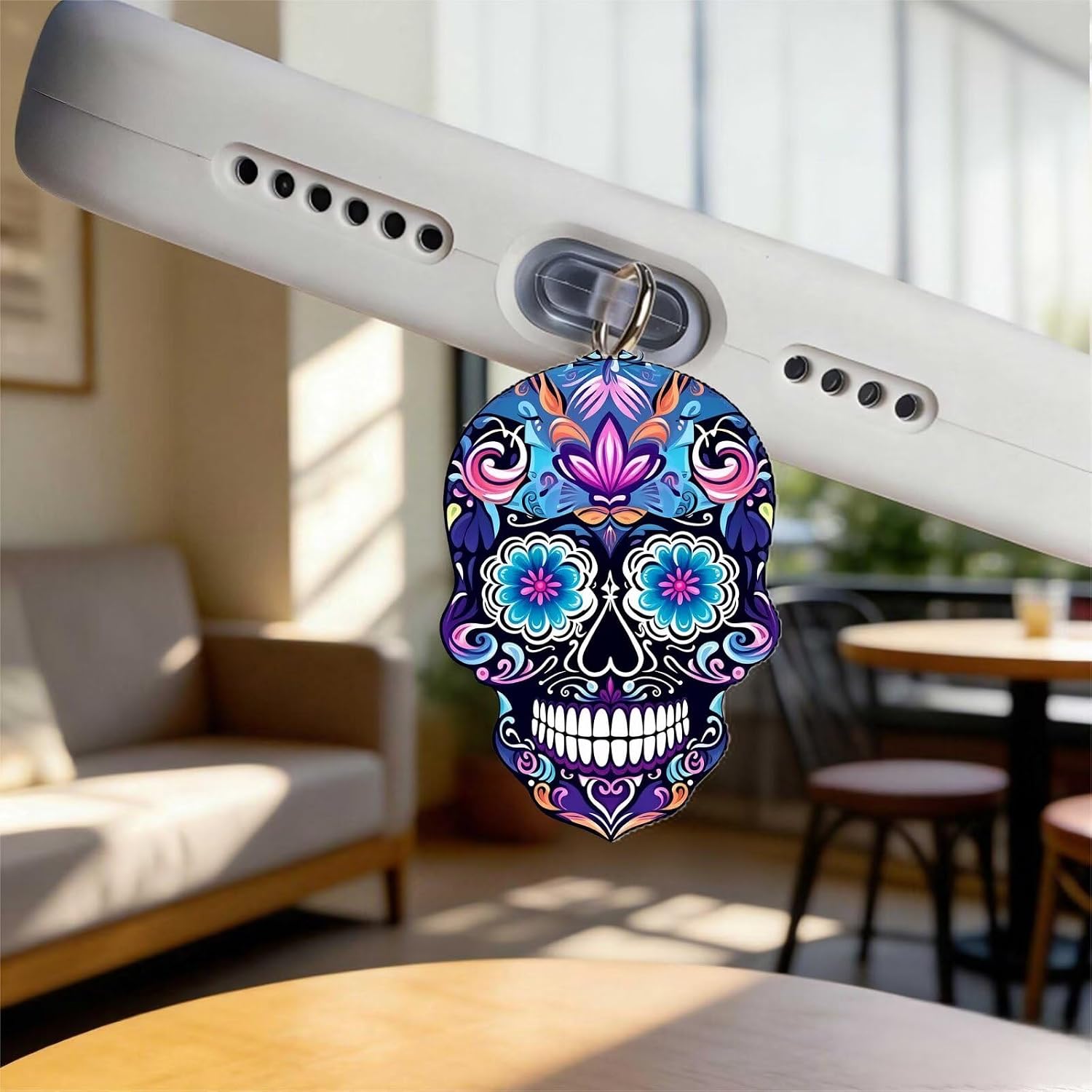 Colorful Sugar Skull Dust Plug Acrylic Charms for electronic products,Type-C Charging Port Dust Plugs Pendant Compatible with E-Reader Phone Tablet, Gift for Christmas, Birthday, Anniversary Day image 5