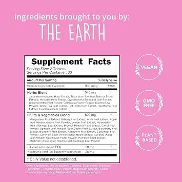 Vegan Collagen Booster - Plant-Based Supplement for Hair, Skin, Nails + Connective Tissue - Hyaluronic Acid, L-Lysine, Gotu Kola - Vegetarian Collagen Builder - Non-GMO, Vegan, Gluten-Free, 60 Ct