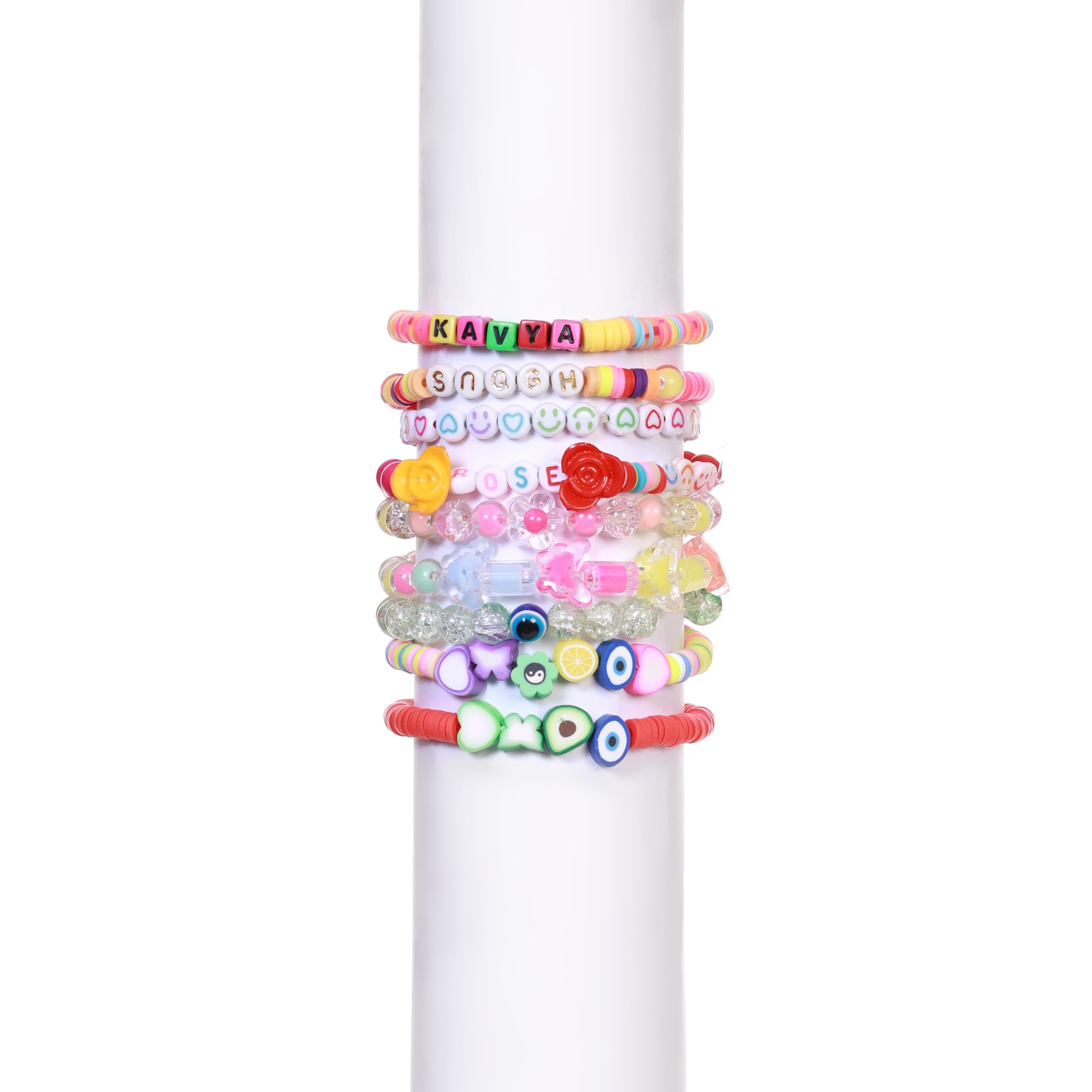 Ambitieux 15-Compartment Bracelet Making Kit for Girls & Kids – 400+ Beads Including Evil Eye, Pearl, Alphabet, Smileys, Hearts, Charms & Tools – DIY Jewelry Craft Set with Cutter, Elastic Thread & Gift Bag Birthday girls 2 3 4 5 6 7 8 9 years (All mix) - Image 8 thumbnail
