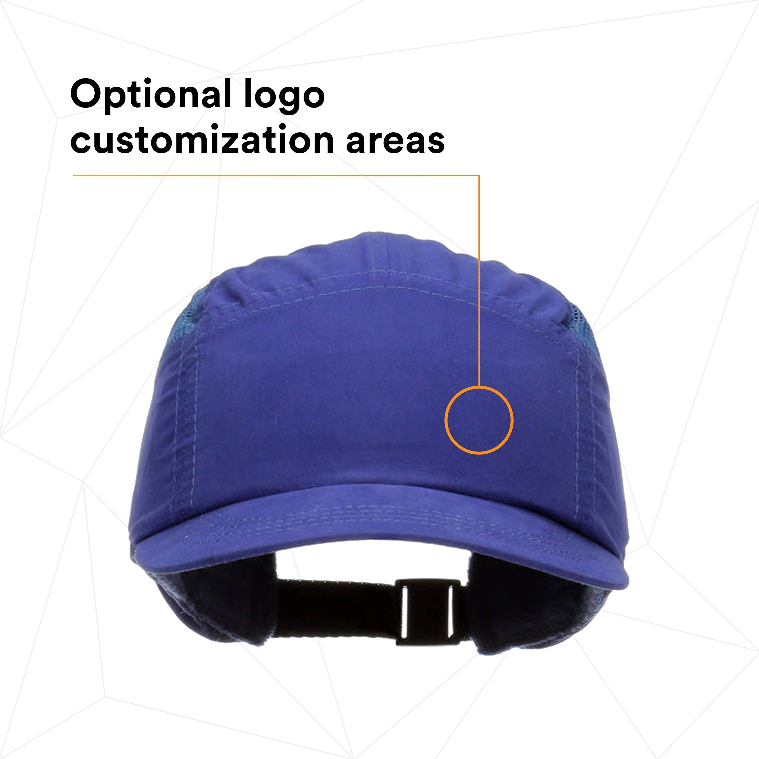 3M First Base y Gorra de protección, Azul Real, con Visera Recortada 55 mm, 2014288 (Paquete de 4)