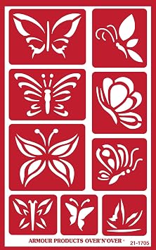 Butterflies - Over N Over Reusable Glass Etching Stencil
