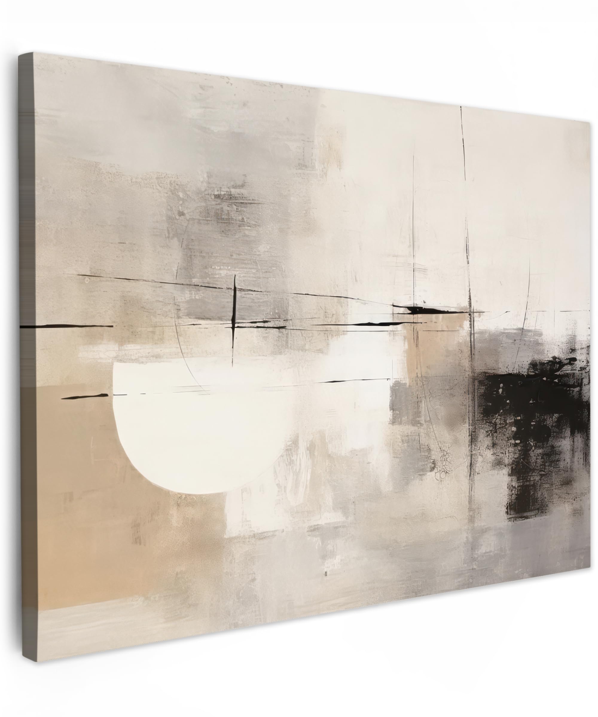 MuchoWow© Canvas Wall Art 31"x24" / 80x60 cm Decor Hanging Pictures for Living Room Canvus Artwork Deco Walls Abstract - Art - Gray