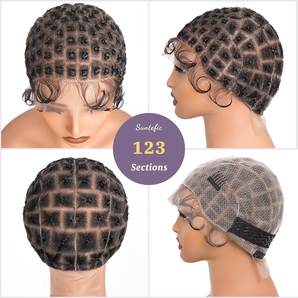 Braided Wig Cap Crochet Cap Full Lace HD Baby Hair Glueless Black Women Braided Wig Cap for Crochet Braids Full Double Lace Braided  main image 3