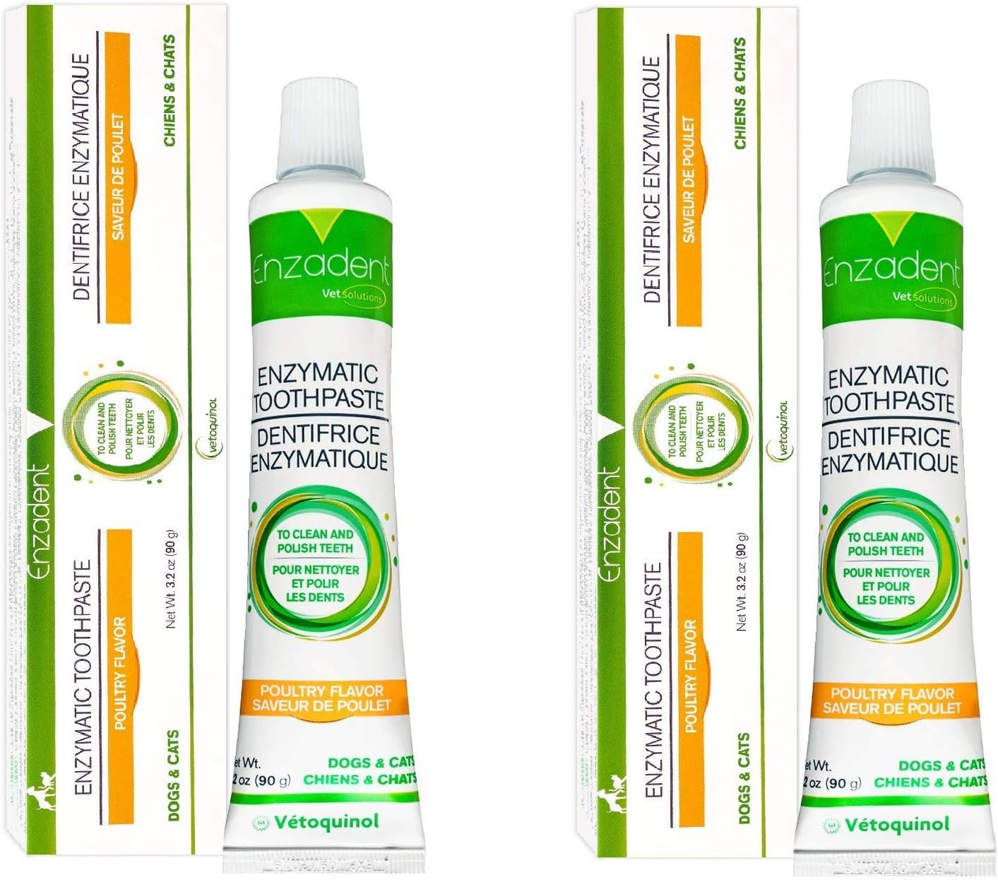 Kinpur Vetoquinol Enzadent Enzymatic Toothpaste for Cats & Dogs – 3.2 oz, (2 Pack)