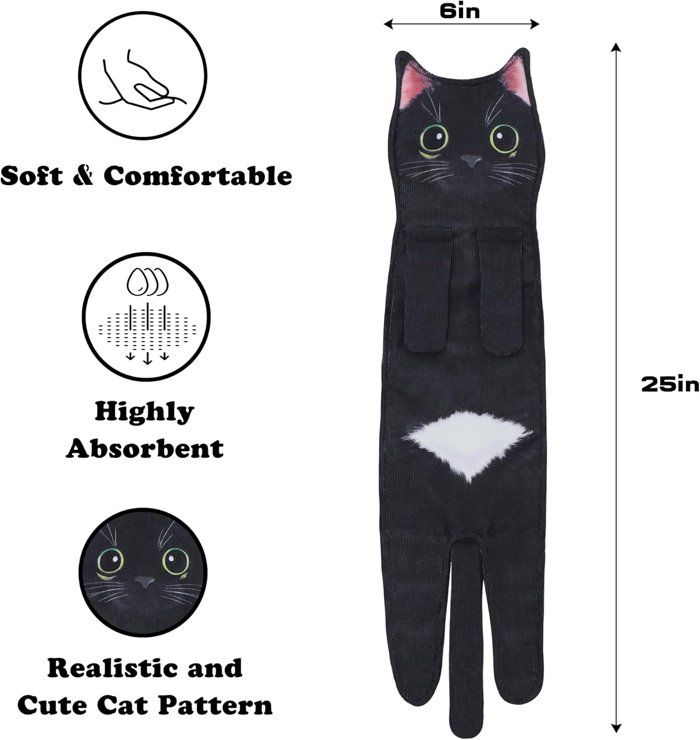 Funny Cat Hand Towels - Cute Decorative Washcloths & Face Towels, Super Absorbent & Soft - Mothers Day, Easter, House Warming & Birthday Gifts for Women Cat Lovers - Image 6