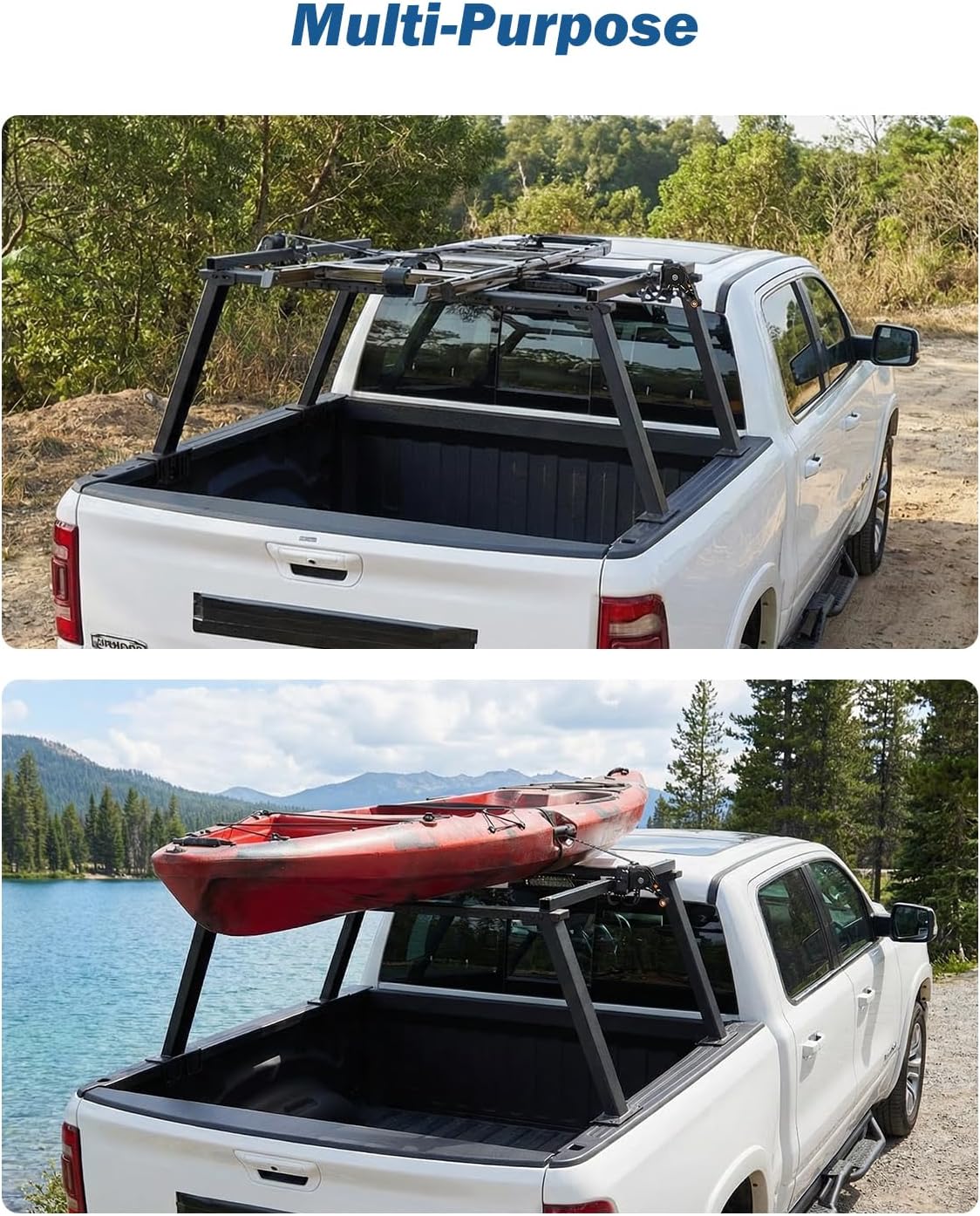 JOYTUTUS 2PCS Retractable Ratchet Straps for Square Tube, 2-Pack Heavy Duty 10'x1'' Auto Retracting Tie Down Straps, 1,500lb Break Strength, Black