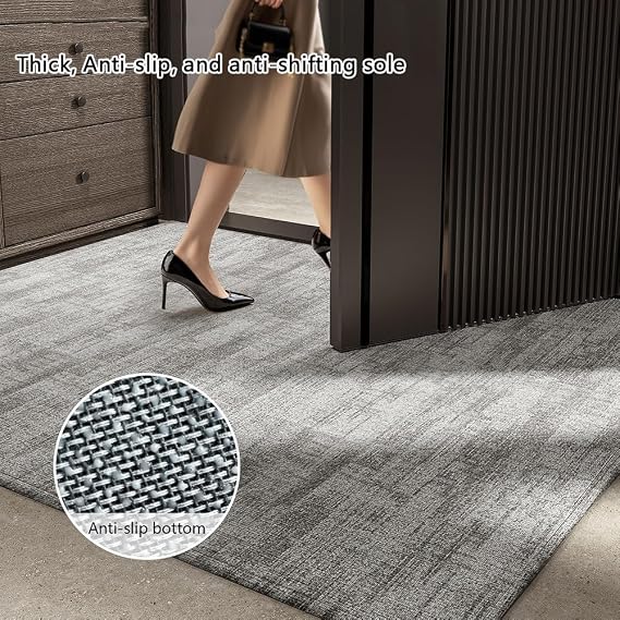 Ultra Thin Indoor Door Mat, Low-Profile Door Mat Indoor Entrance, Absorbent Floor Mat for Front Back Door, Washable(A,120x140cm)
