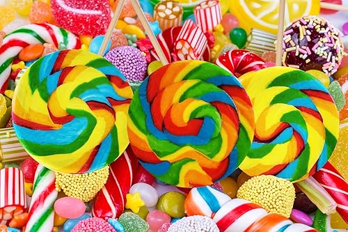 Miniatura 6 de Fruidles Paleta Jumbo Rainbow Swirl con ventosa envuelta individualmente, 4 pulgadas, 3.88 oz (paquete de 12)