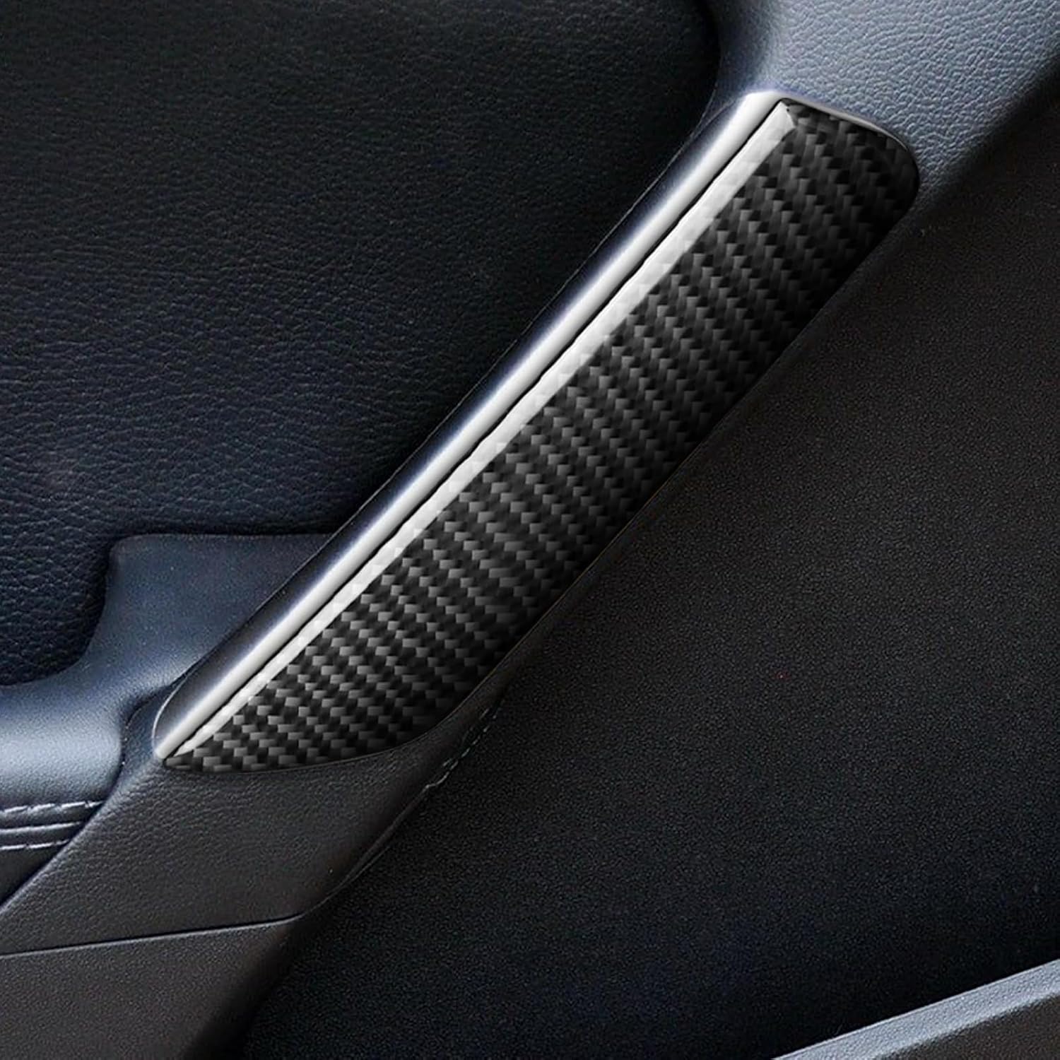 Car Trim Stickers Door Handle Decals Real Carbon Fiber Interior Cover Compatible with Hyundai Genesis Coupe 2013 2014 2015 2016 Accessories Decorations