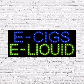 LED E - Cigs E - Liquid Sign for Retail Business Displays |Advertising Electronic Light Up Sign for Windows Walls |11"h x 27"w x 2"d