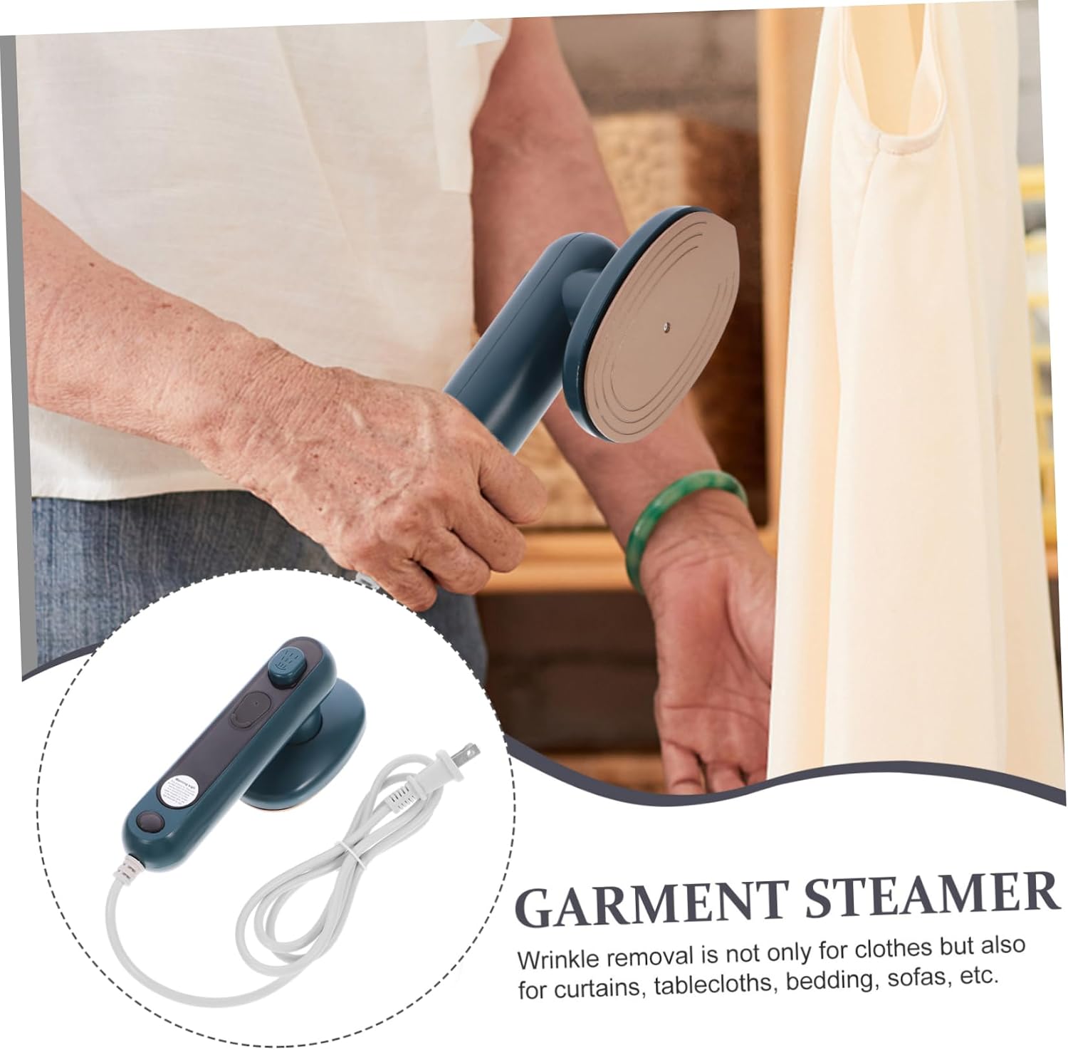 ULTECHNOVO Portable Handheld Garment Steamer Mini Steam Iron for Travel and Home Use Powerful Wrinkle Remover Lightweight and Design Safe for All Fabrics