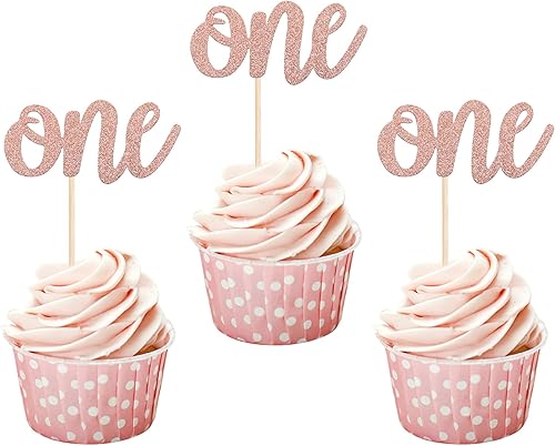 Miniatura 8 de Paquete de 24 adornos para cupcakes de arcoíris con purpurina para el primer cumpleaños, decoración para baby shower, niñas, niños, fiesta de primer