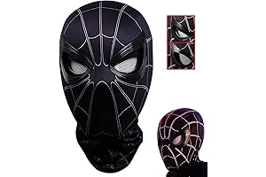 Bigmon Spider Costumes for Adults with Gloves, Mask for Halloween Party Cosplay Black and Red