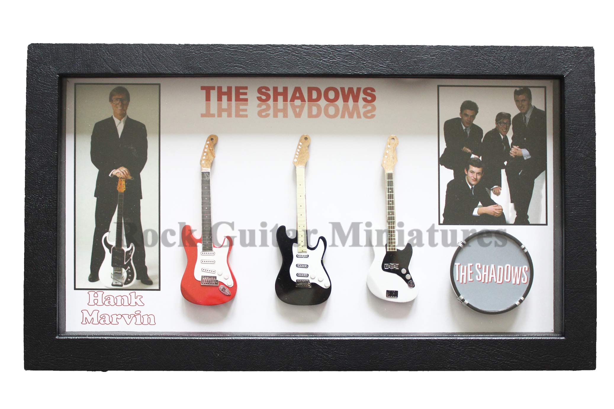 Rock Guitar Miniatures Black Rgm8972 The Shadows Miniature Guitar Collection In Shadowbox Frame
