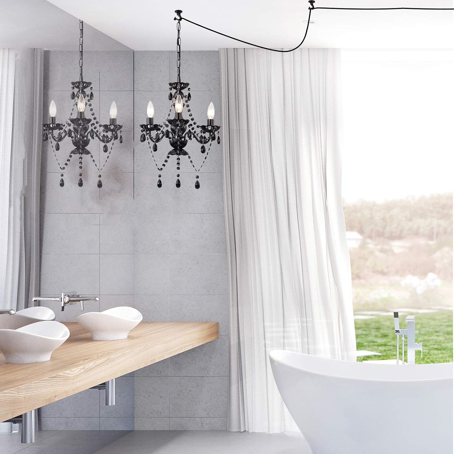 Get Popular Offer Plug in Chandelier Crystals Chandelier Lighting 3 Light Hanging Light Fixtures Small Black Chandelier for Bedroom Greatest Product Plug in Chandelier Crystals Chandelier Lighting 3 Light Hanging Light Fixtures Small Black Chandelier for Bedroom