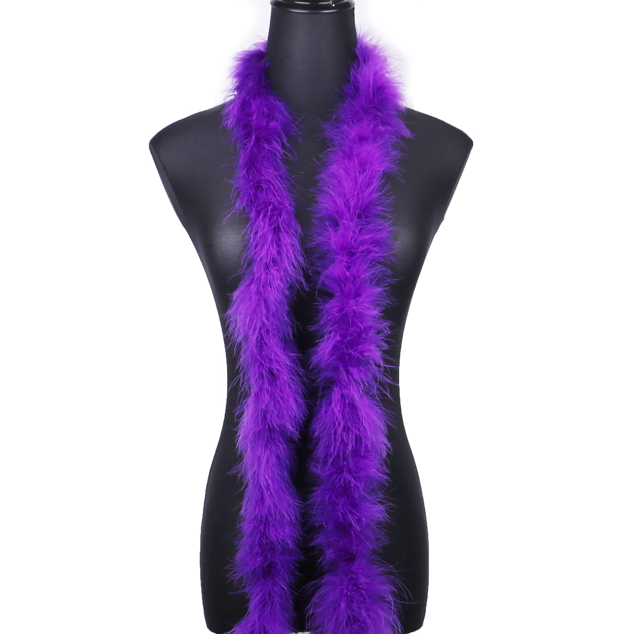 2 Yards 20G Fluffy Marabou Purple Feather Boa for DIY Craft Sewing Trim Home Wedding Party Christmas Decoration