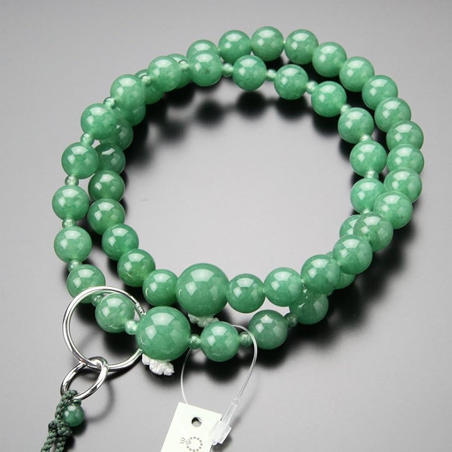 御念珠　インド翡翠 数珠 インドヒスイ 弥勒房 共玉 尺2玉 | お仏壇のはせがわ公式通販