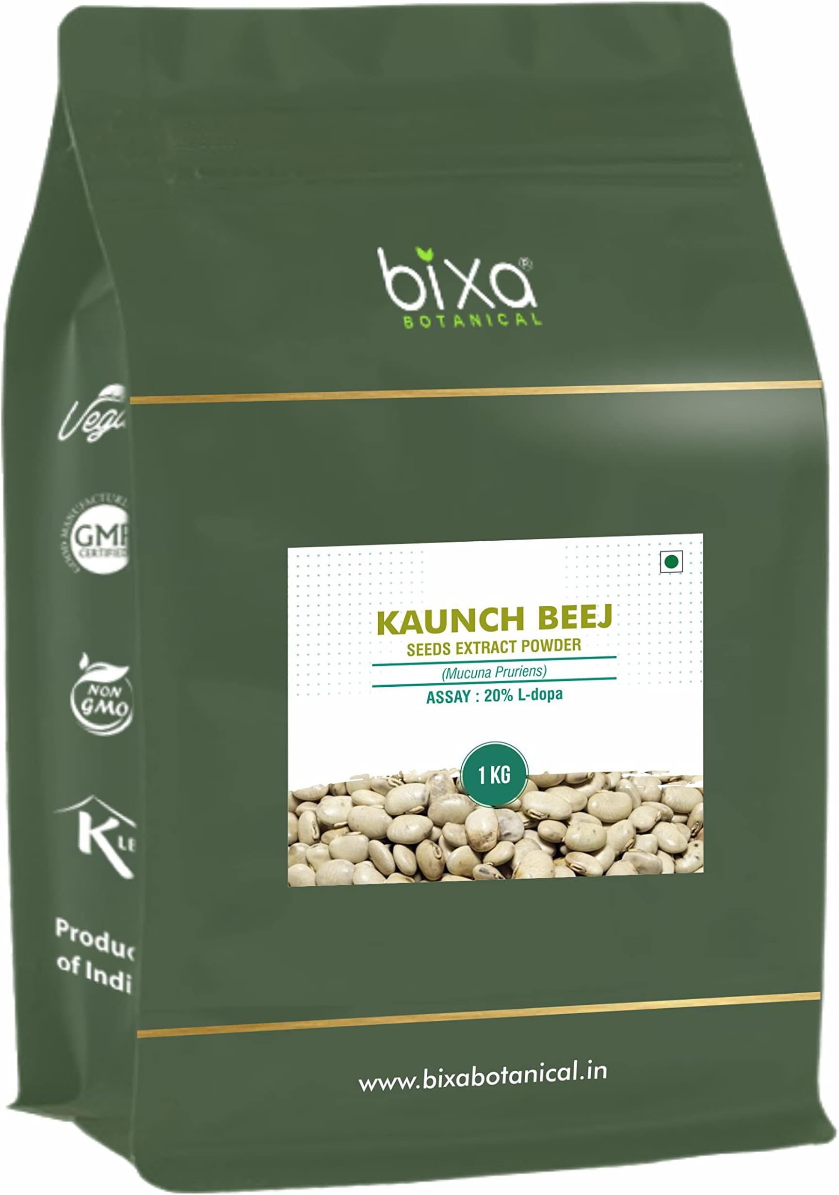 Bixa Botanical Kaunch beej (Mucuna pruriens) dry Extract - 20% L-Dopa by Titration