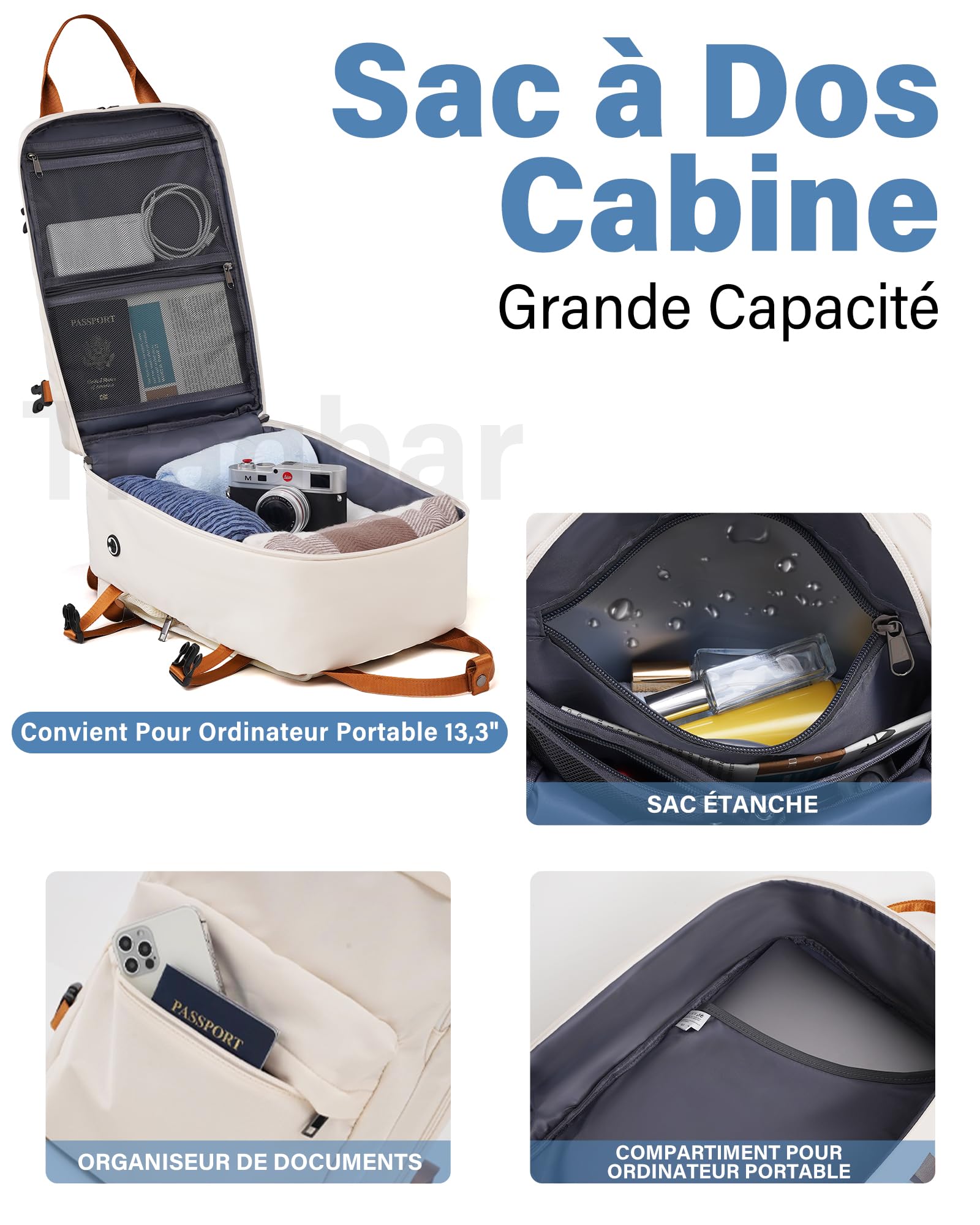 COOLIFE Ryanair Valise Cabine 55x35x20 40x20x25 20L Bagage à Main Rigide Serrure TSA 4 Roulettes Jumelées