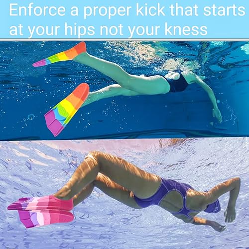 Miniatura 7 de Aletas de entrenamiento de natación, aletas de natación para niños, cómodas aletas de natación adecuadas para niños, principiantes, niñas, niños,