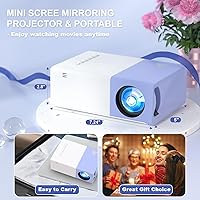 Vista 4 de Mini proyector con WiFi, proyectores portátiles de película HD de 1080P, compatible al aire libre con teléfono/tableta/computadora portátil/TV