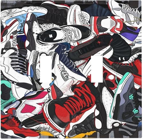 Miniatura 100 de Cubiertas Decorativas para Interruptor de Luz de Palanca Triple Retro Rojo Pulpo Monstruo Ola Marina Azul de 3 Segmentos Cubiertas de Placa de Pared