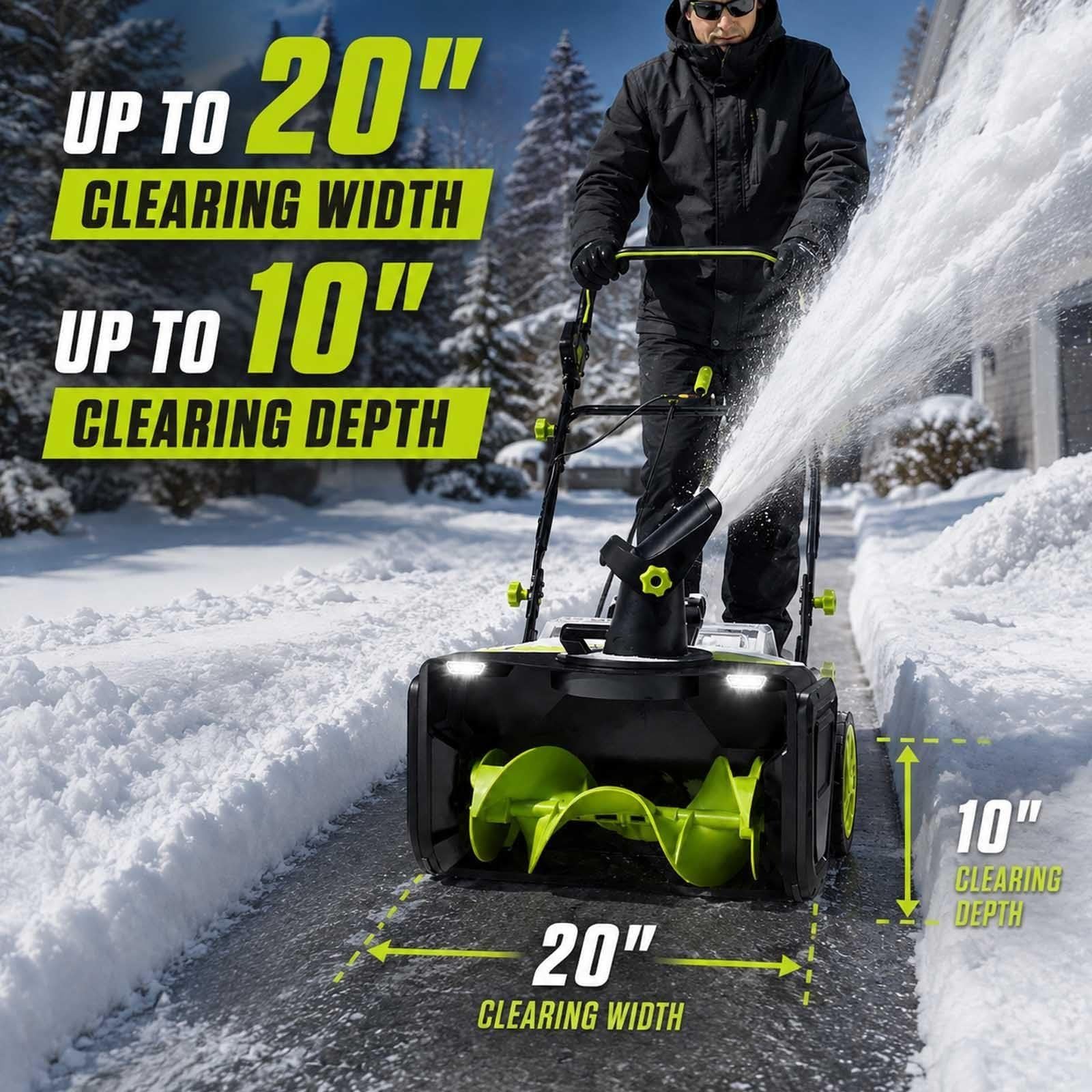 Spazzaneve elettrico da 22", multiuso per uso commerciale e domestico