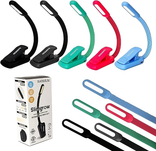 Miniatura 9 de Luz de libro recargable para lectura, 9 luces LED con clip para el cuidado de los ojos con 9 temperaturas de color, atenuación continua, batería de