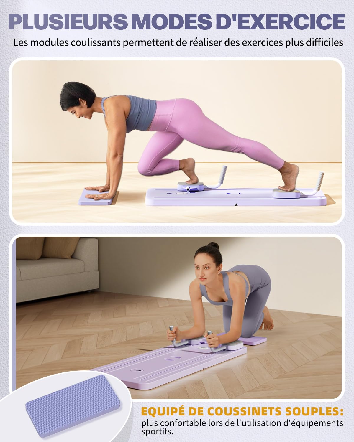 Kit Pilates Reformer 5 en 1 Pliable avec Compteur LED, Réformateur de Pilate Planche de Pilates AB Roller, Planche d'exercice Multifonction pour Renforcement du Core, Abdos, Entraînement Complet