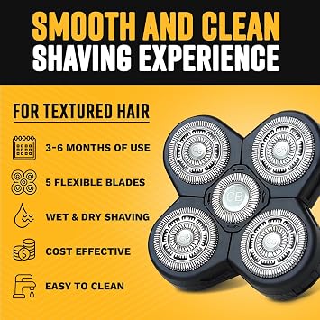Deluxe Replacement Rotary Shaver Head, Universal Fit for Most Rotary Shavers, Designed for Textured Hair, Easy to Clean, The Cut Buddy