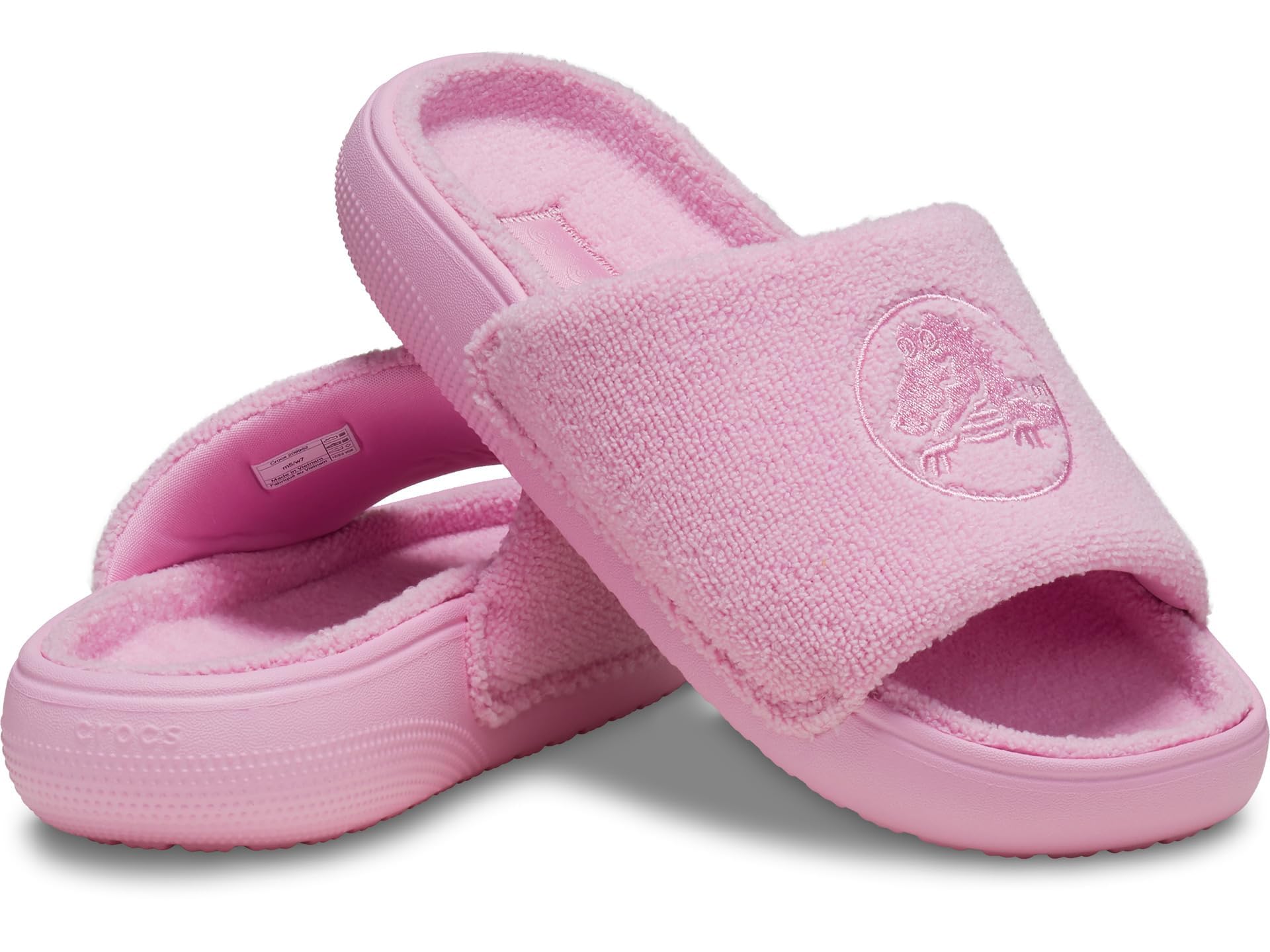 Crocs Sandália de toalha clássica unissex para adultos, Tweed rosa