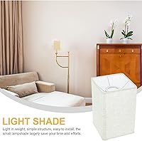 Vista 6 de Pantalla de lámpara de mesa, pantalla de lino, pantalla cuadrada, rectangular, de lino, clip, pantalla de mesa, cubierta de luz de repuesto