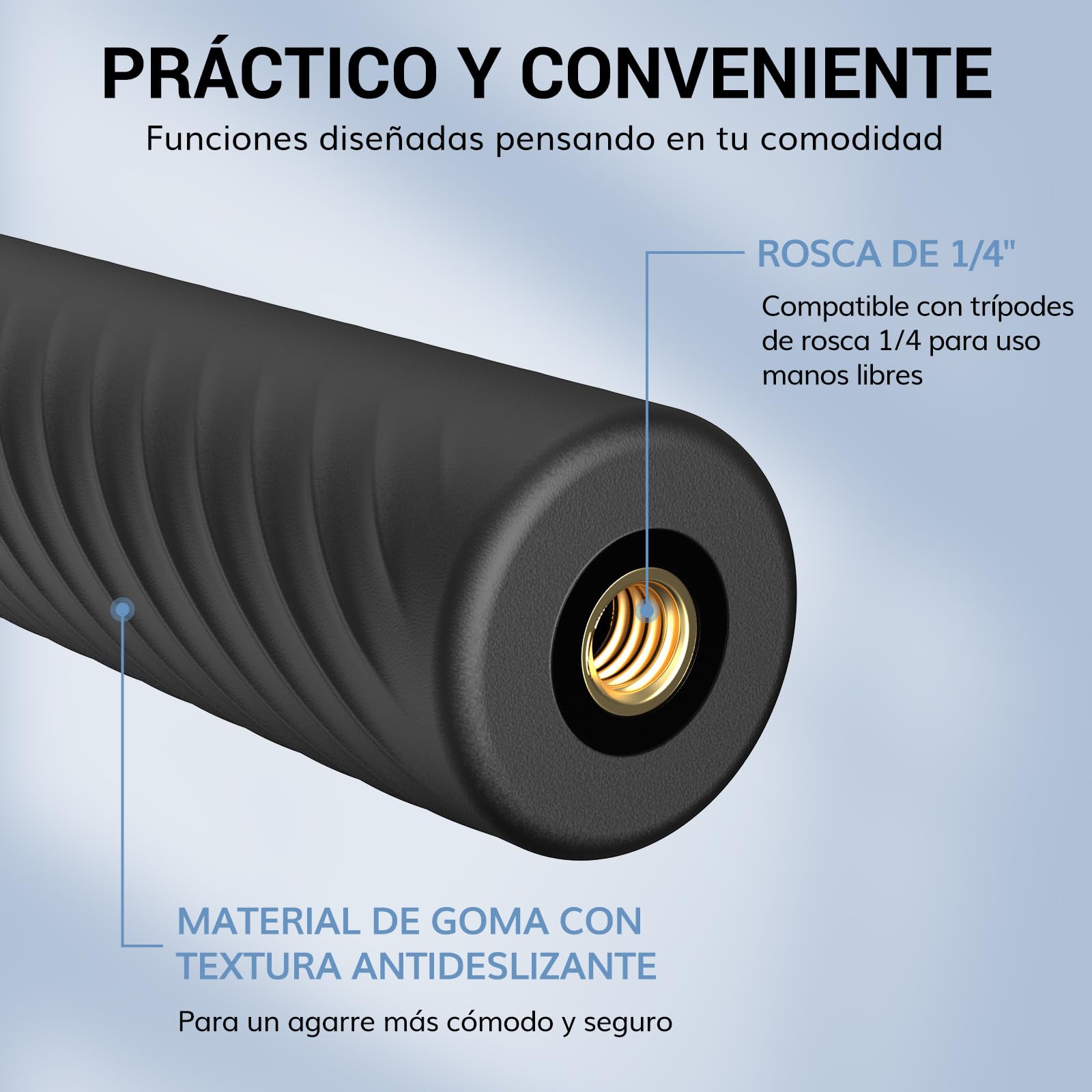 TONOR Mango de Micrófono Wireless DJI RODE, Pie de Longitud Ajustable para Micrófono Lavalier, Rig con Bandera de Canal, Agarre de Goma, Silenciador de Viento para Vlog, Reportajes, Entrevistas, TP40