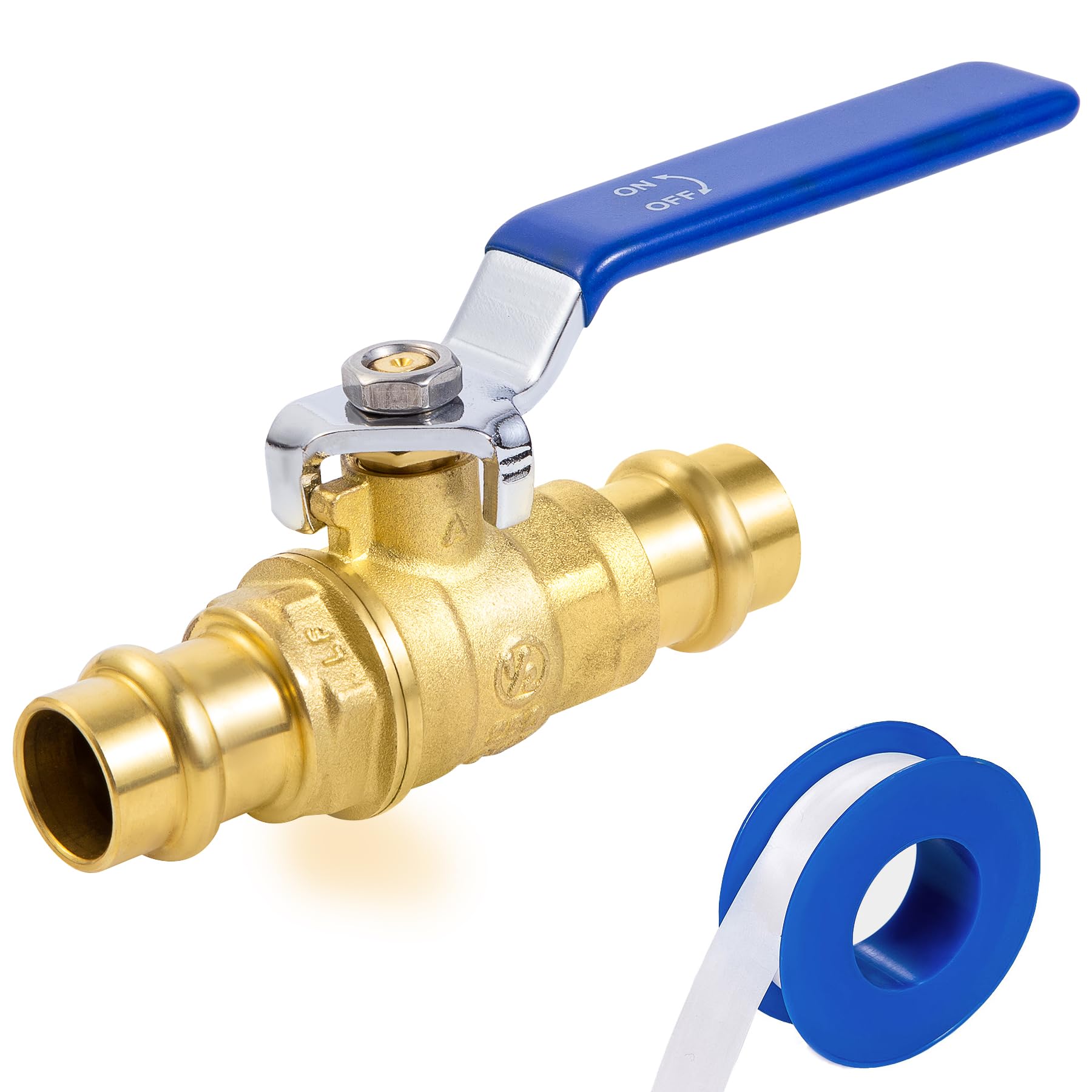Breezliy 1/2" Press Ball Valve, Lead-Free Press into 1/2"Copper Tubing Connection with EPDM O-ring